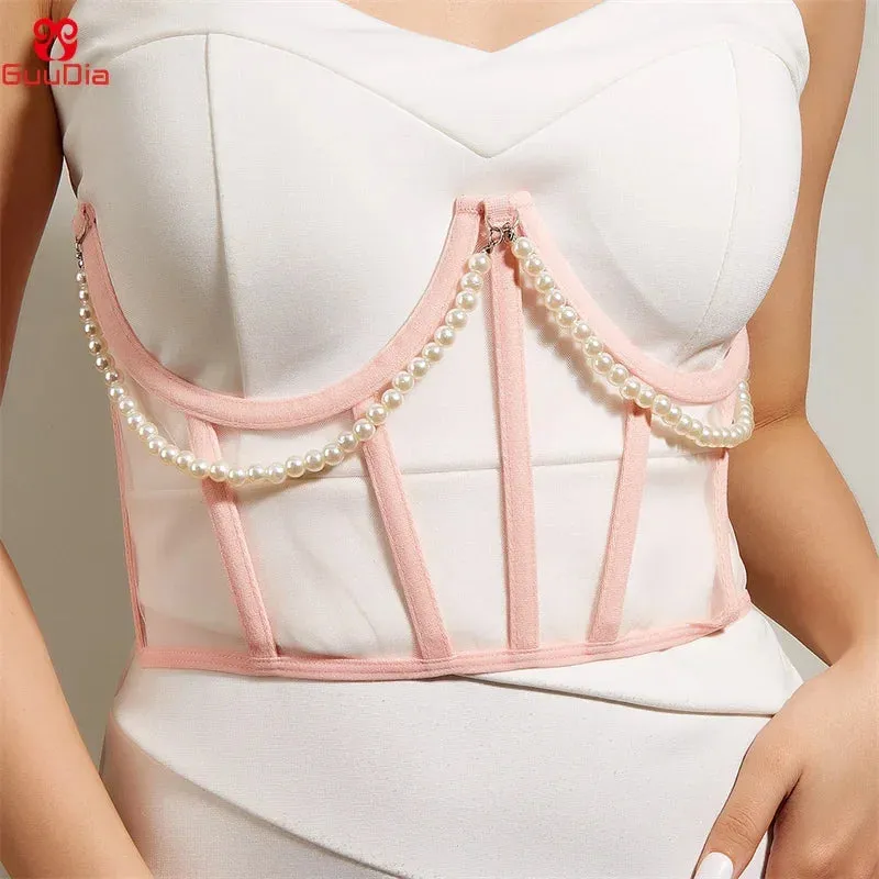 Underbust Waist Belt for Waist Slimming with Decorative Corset Shaper Straps.