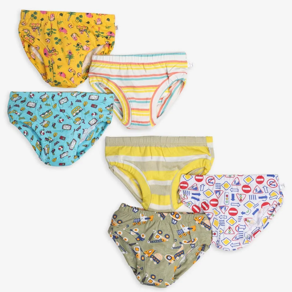 Unisex Toddler Briefs - 6 Pack, Travel Tales - Navigator