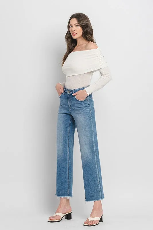 Vervet jeans high rise ankle wide leg