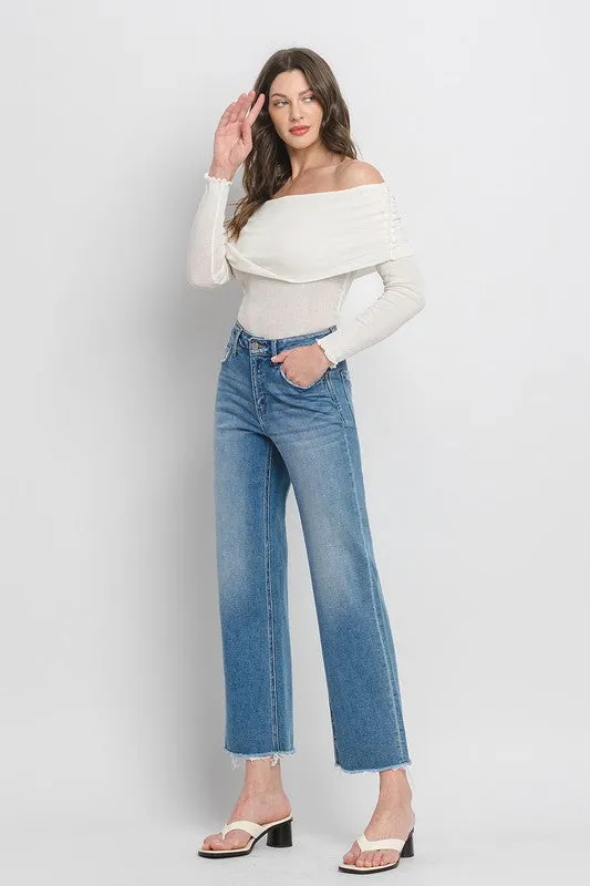 Vervet jeans high rise ankle wide leg