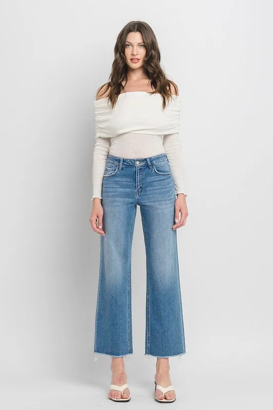 Vervet jeans high rise ankle wide leg