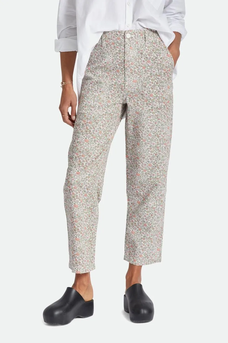 White Floral Vancouver Pants