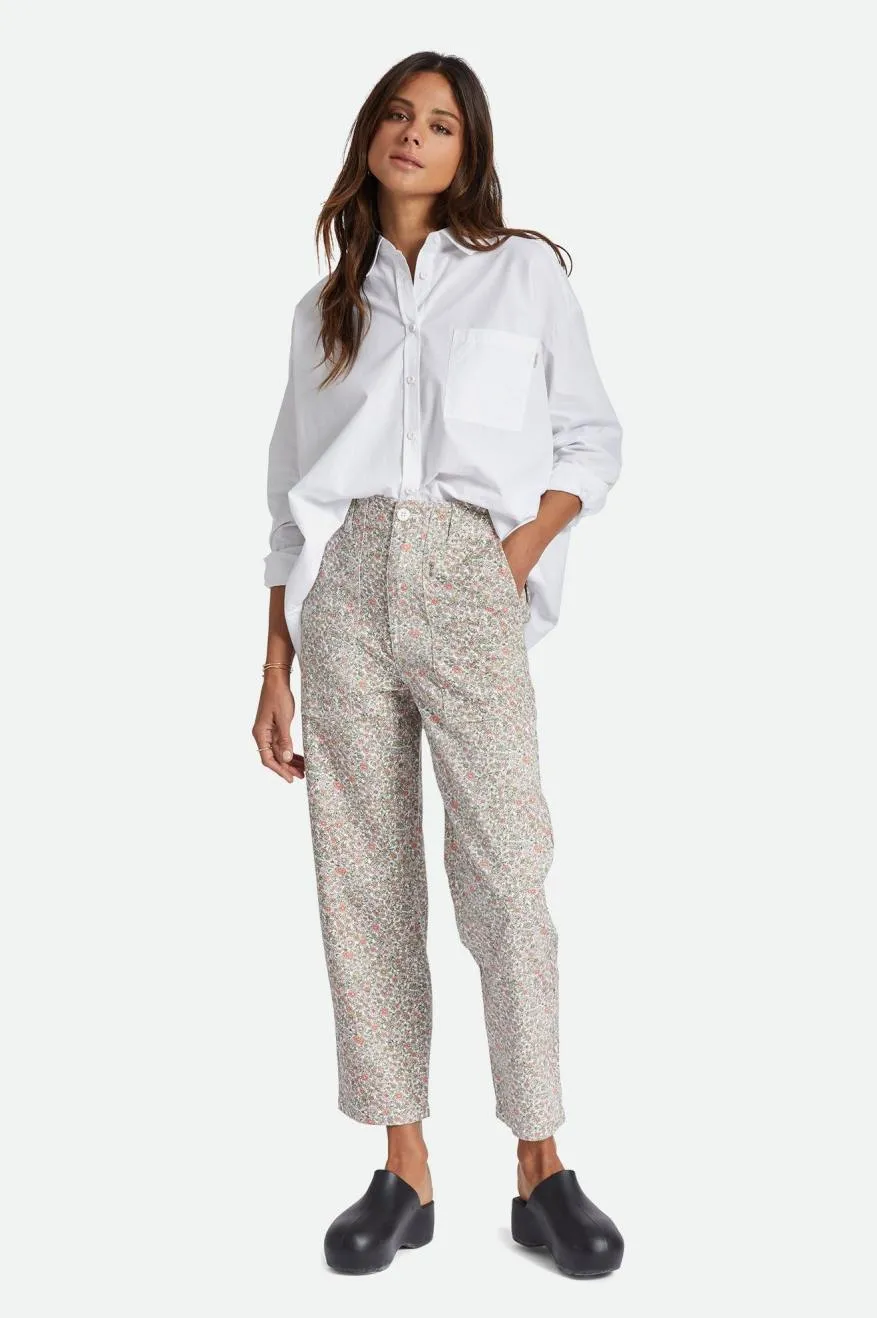 White Floral Vancouver Pants