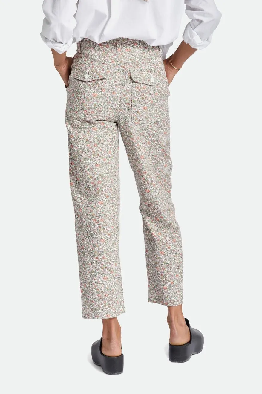 White Floral Vancouver Pants