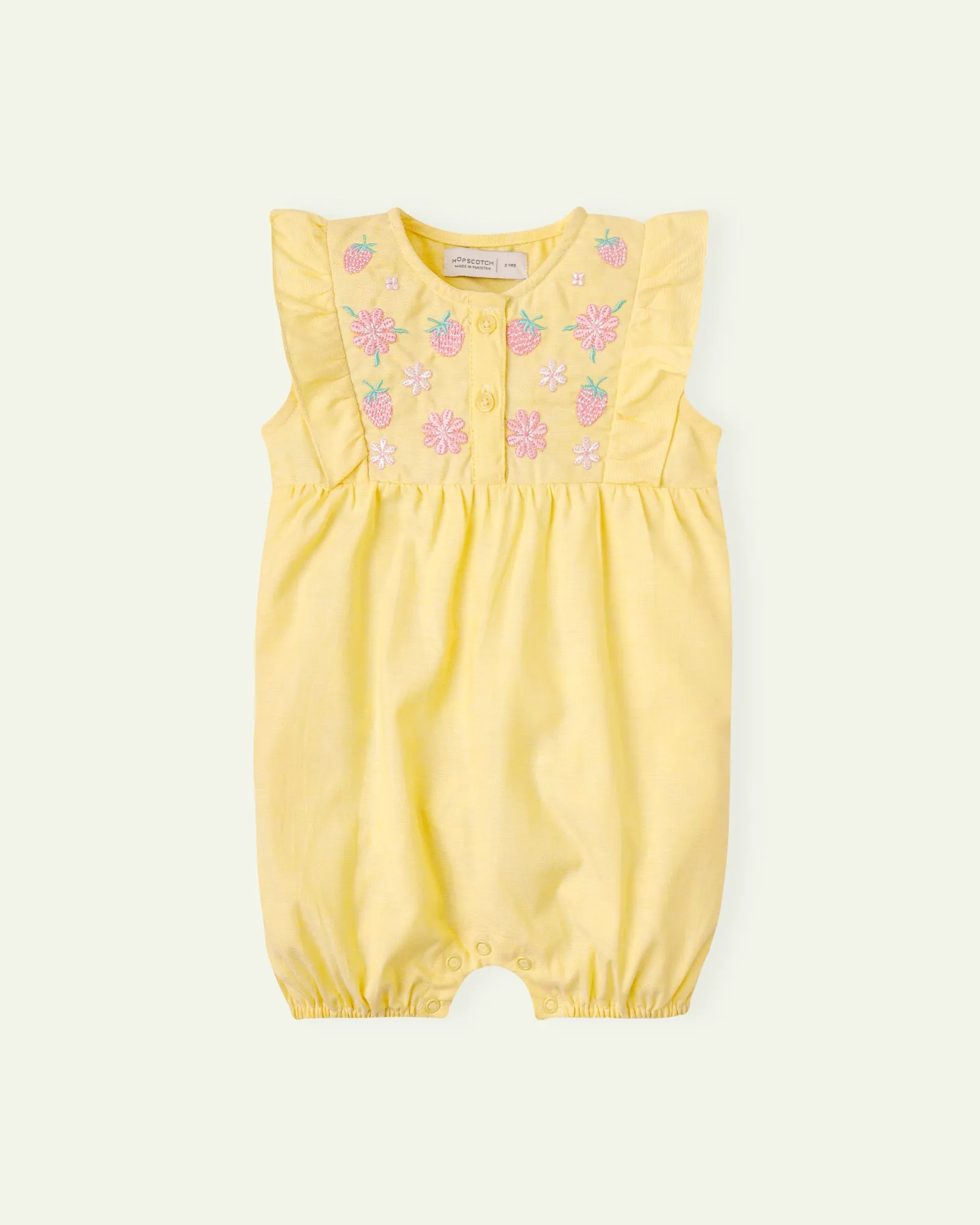 Yellow Embroidered Romper