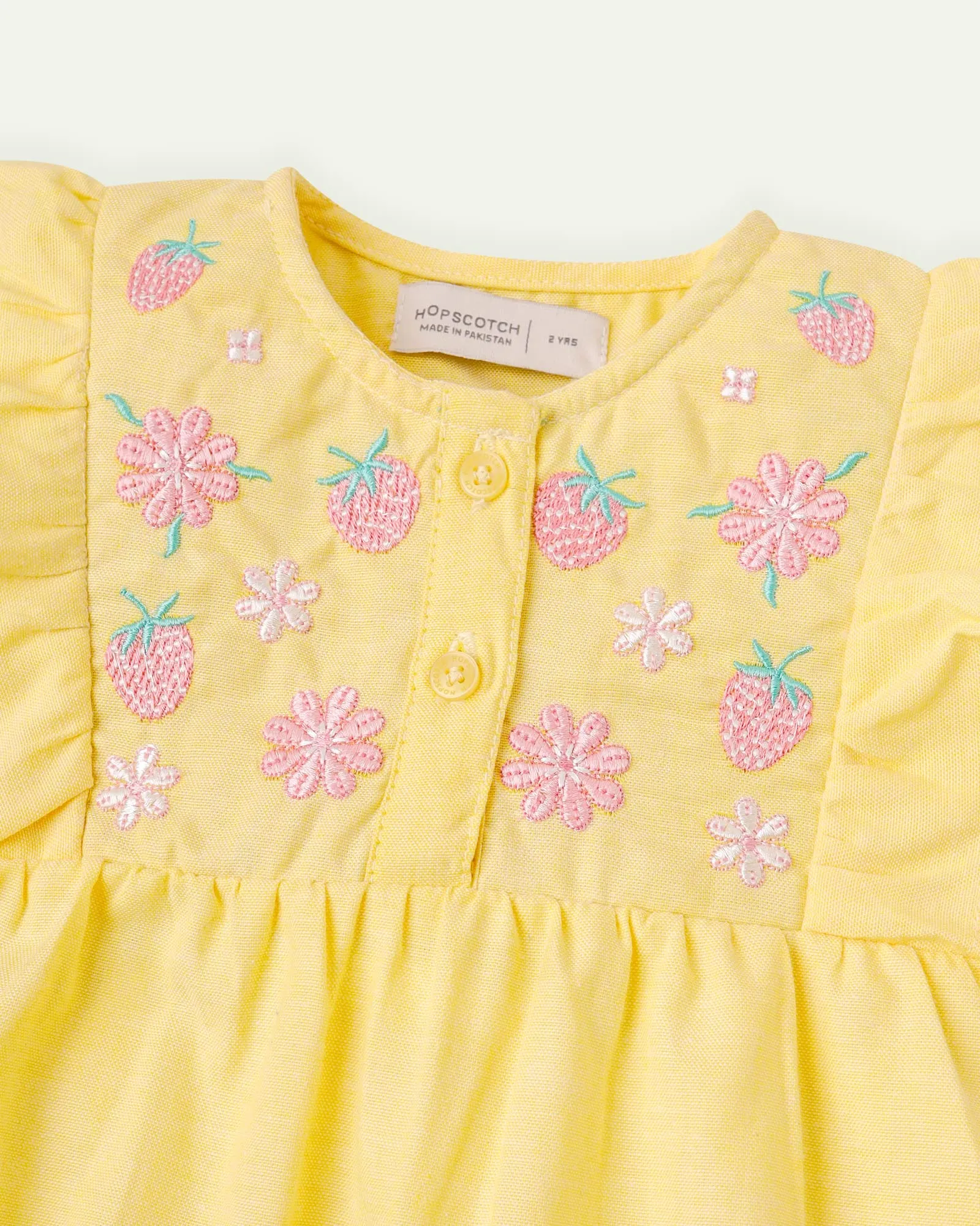 Yellow Embroidered Romper