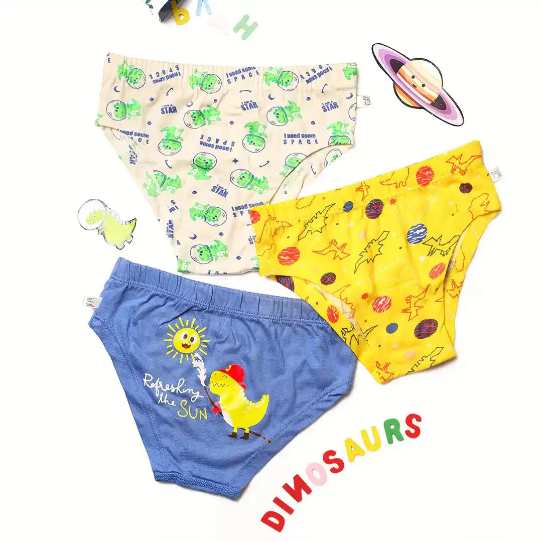 Young Girls' 3-Pack Dinosaur Briefs